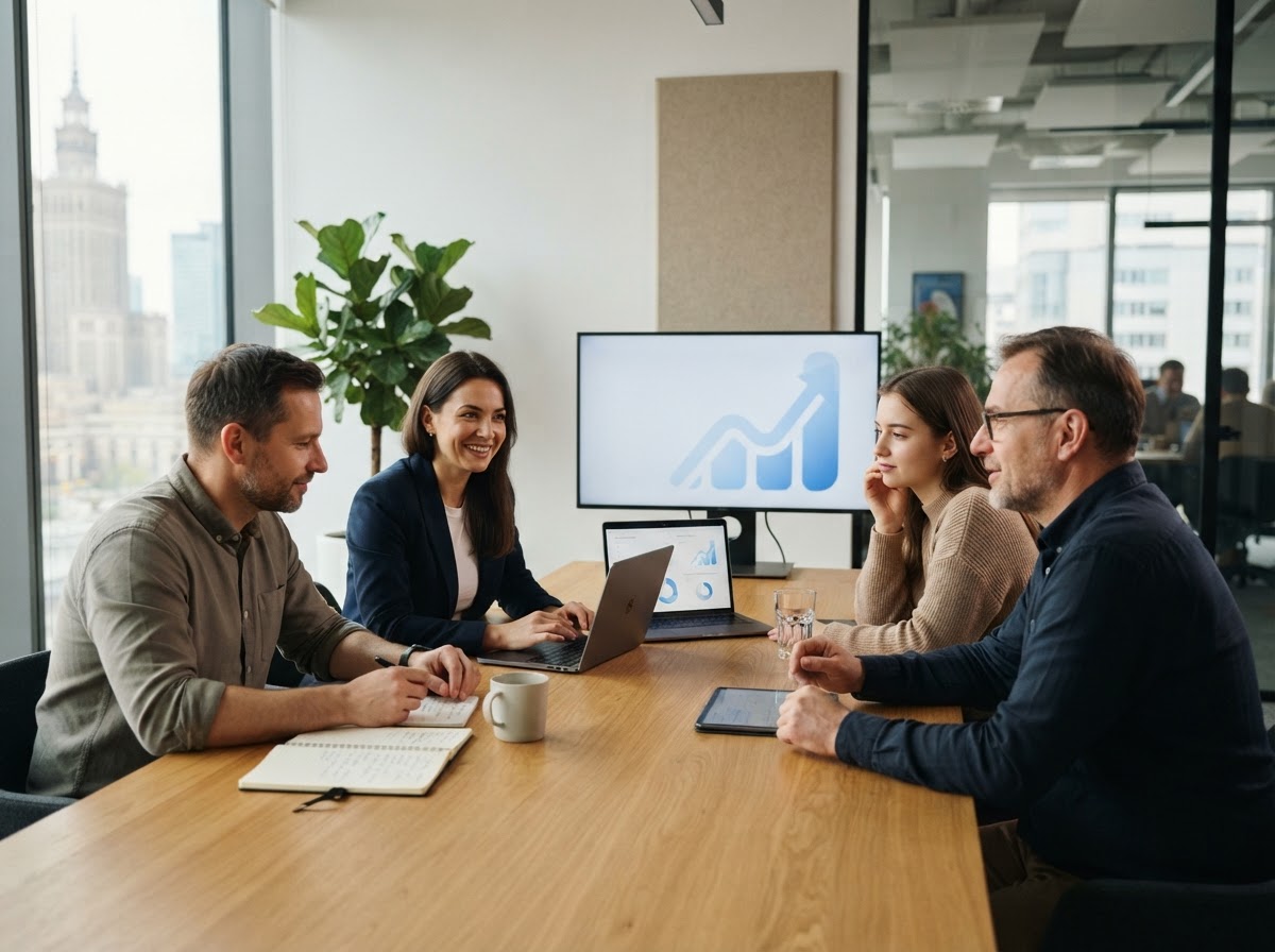 Barvyn Markstead team reviewing predictive analytics on a workstation